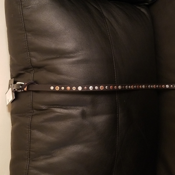 G- star raw women\'s black,with silver and copper color studded size 90 belt